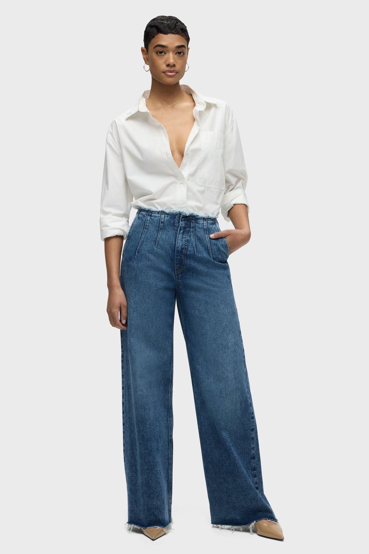 James High-Rise Darted Wide Leg Petite Jean Female Product Image