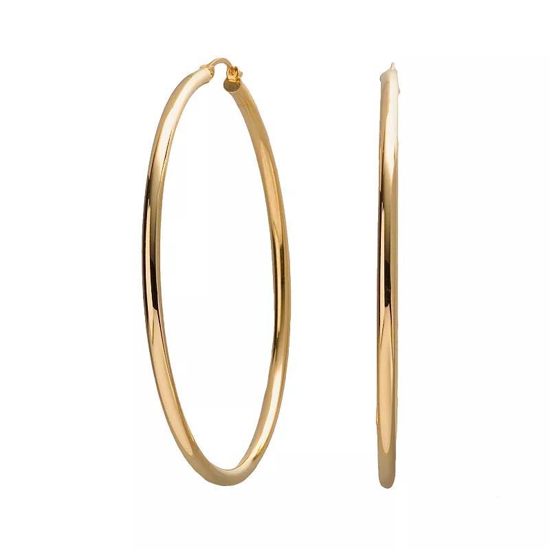 18k Gold-Over-Silver Large Hoop Earrings, Womens, 18k/Silver Product Image