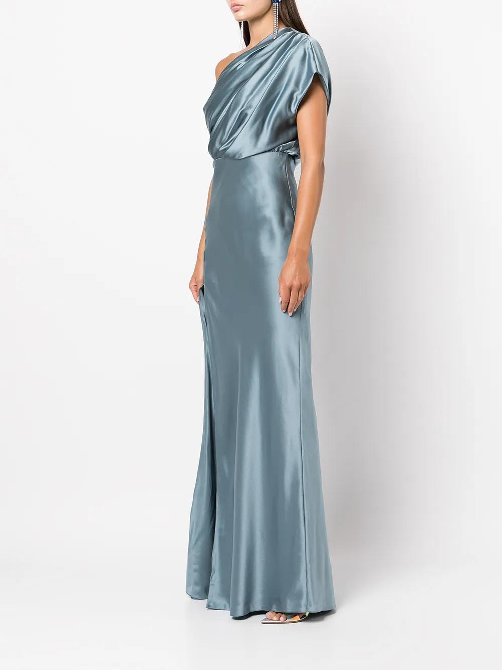 asymmetric open back gown Product Image