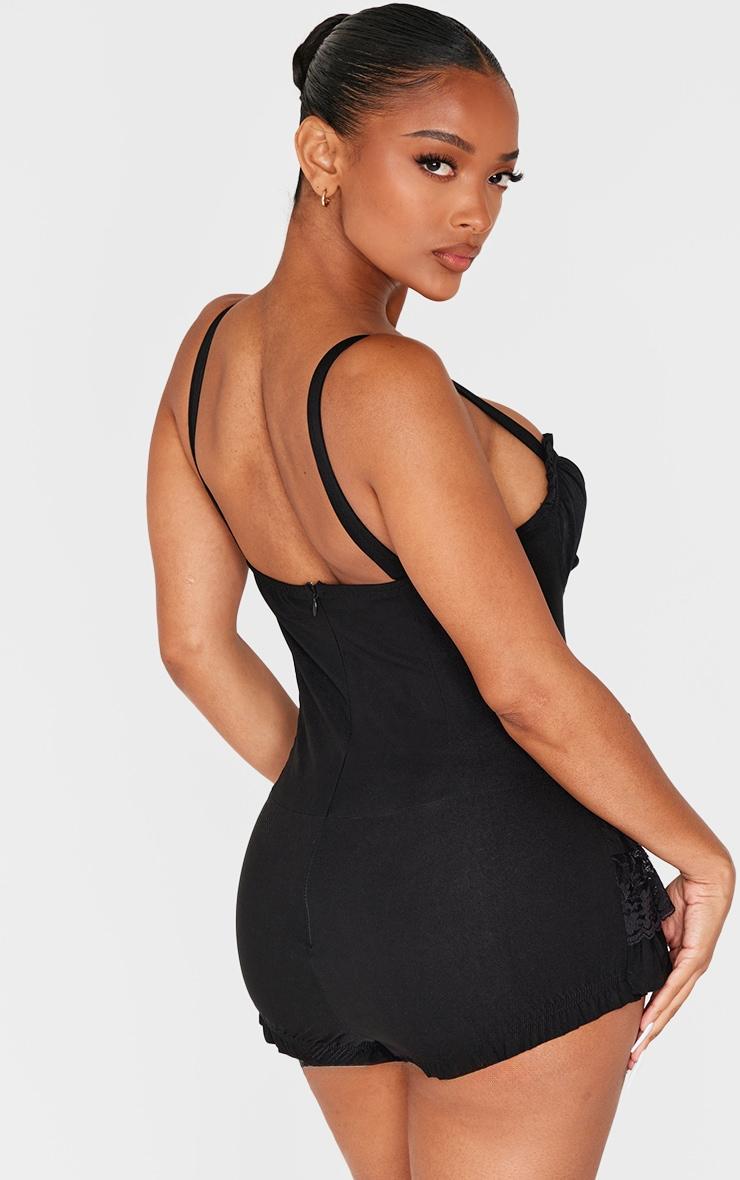 Shape Black Tailored Corset Frill Bloomer Romper Product Image