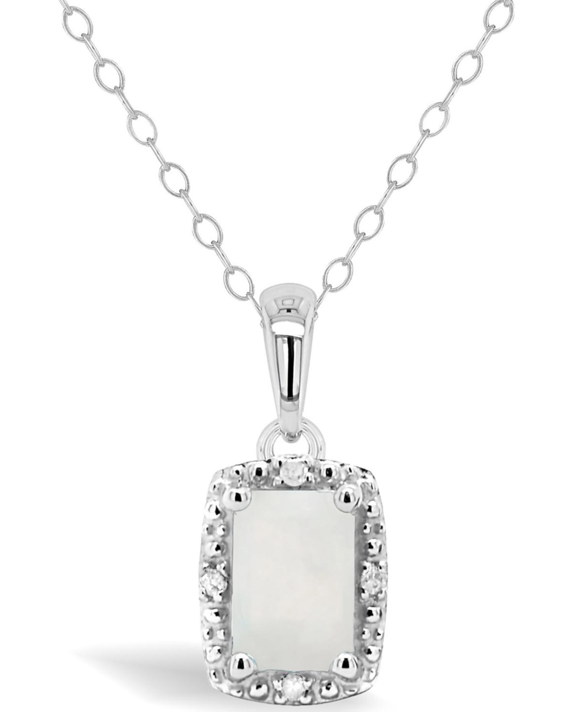 Celebration Gems Sterling Silver Gemstone & Diamond Accent Pendant Necklace, Womens Aquamarine Product Image