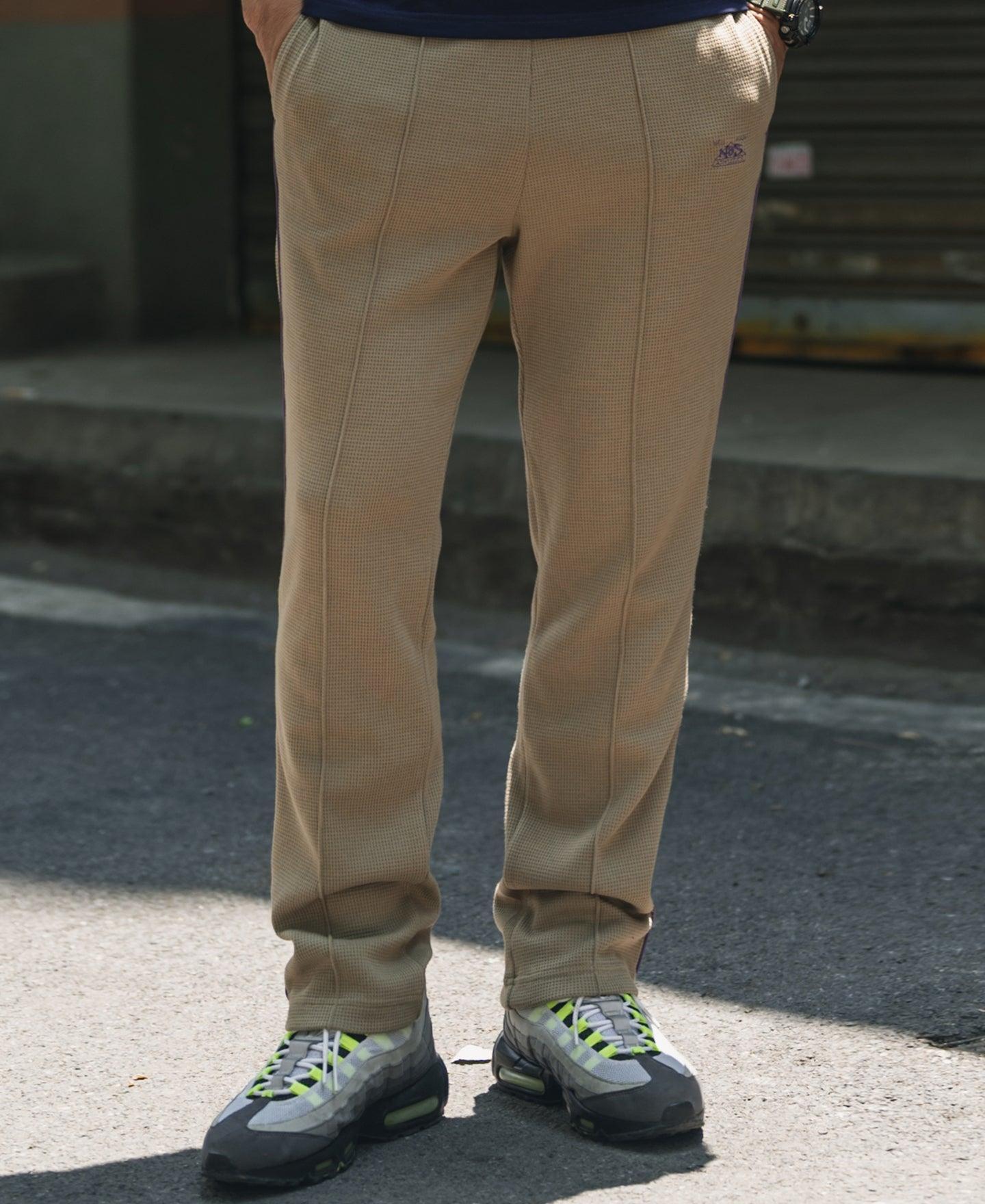 1970s Heavyweight Waffle Knit Jogger Pants - Khaki Product Image