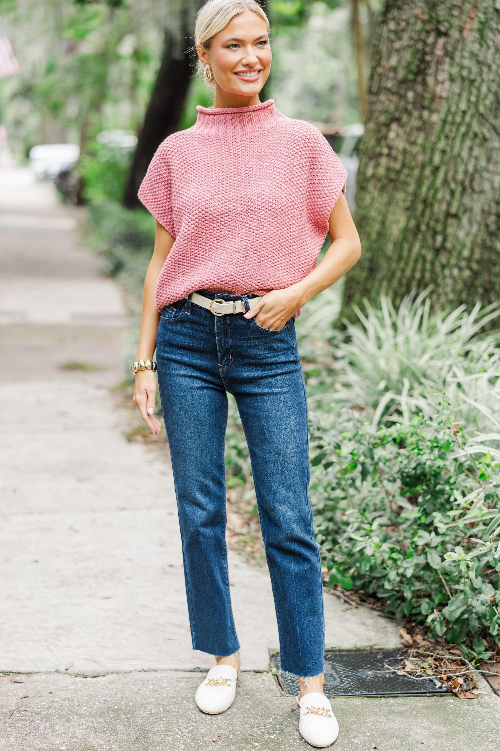 Return To You Marsala Short Sleeve Sweater Female Product Image