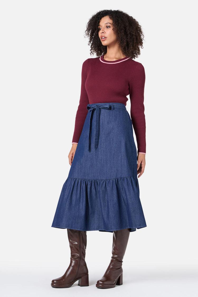 Kara Denim Midi Skirt Product Image
