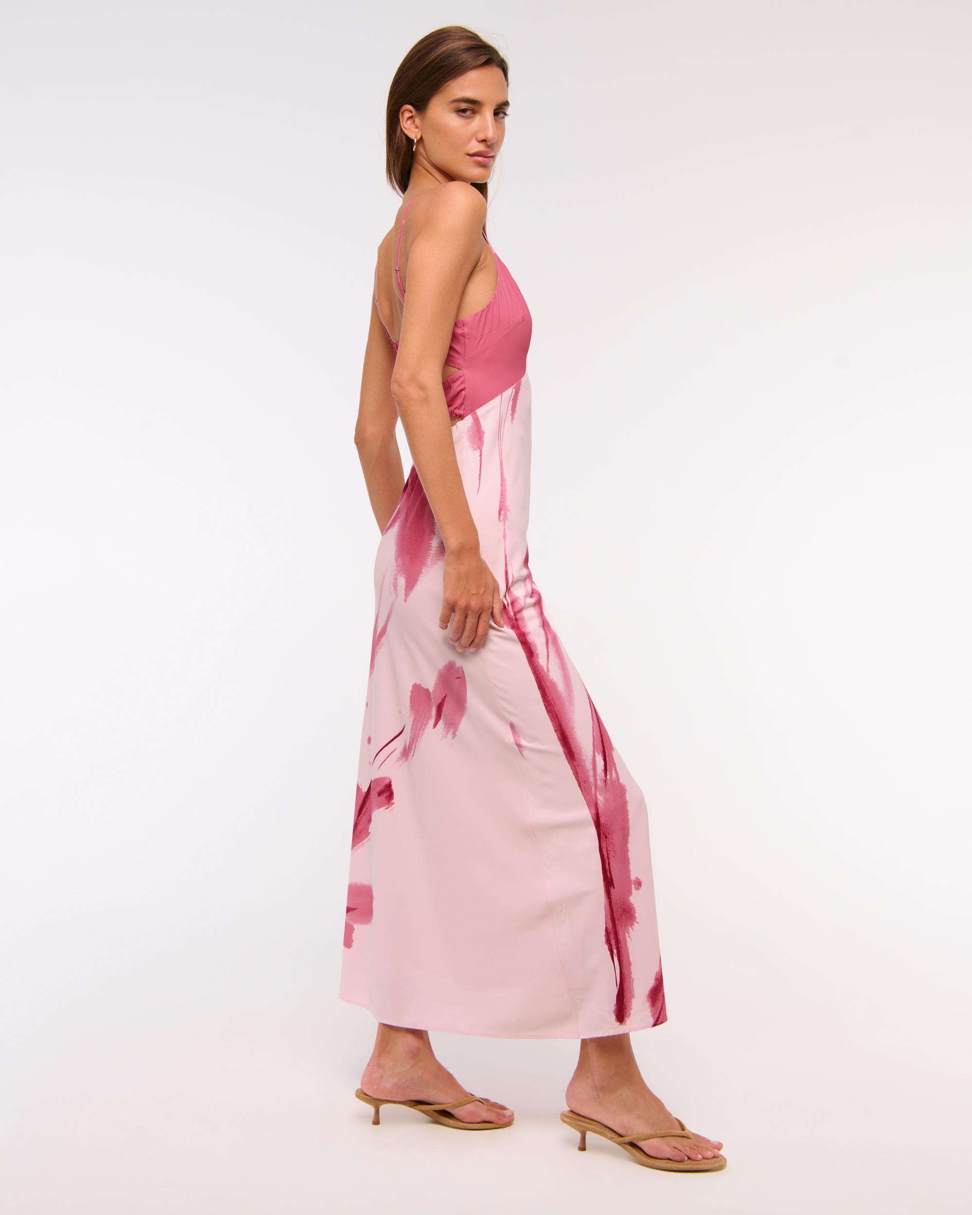 The A&F Julia Slip Cutout Maxi Dress Product Image