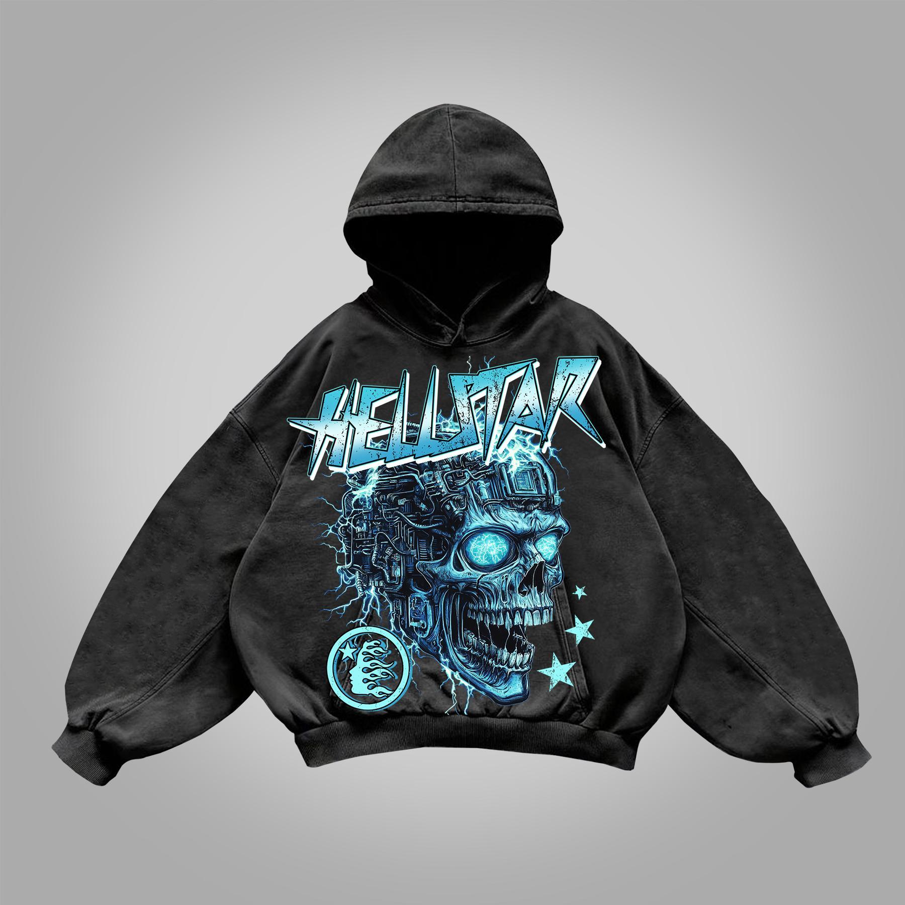 Skeleton Wrangler Rodeo Print Washed Hoodie Product Image