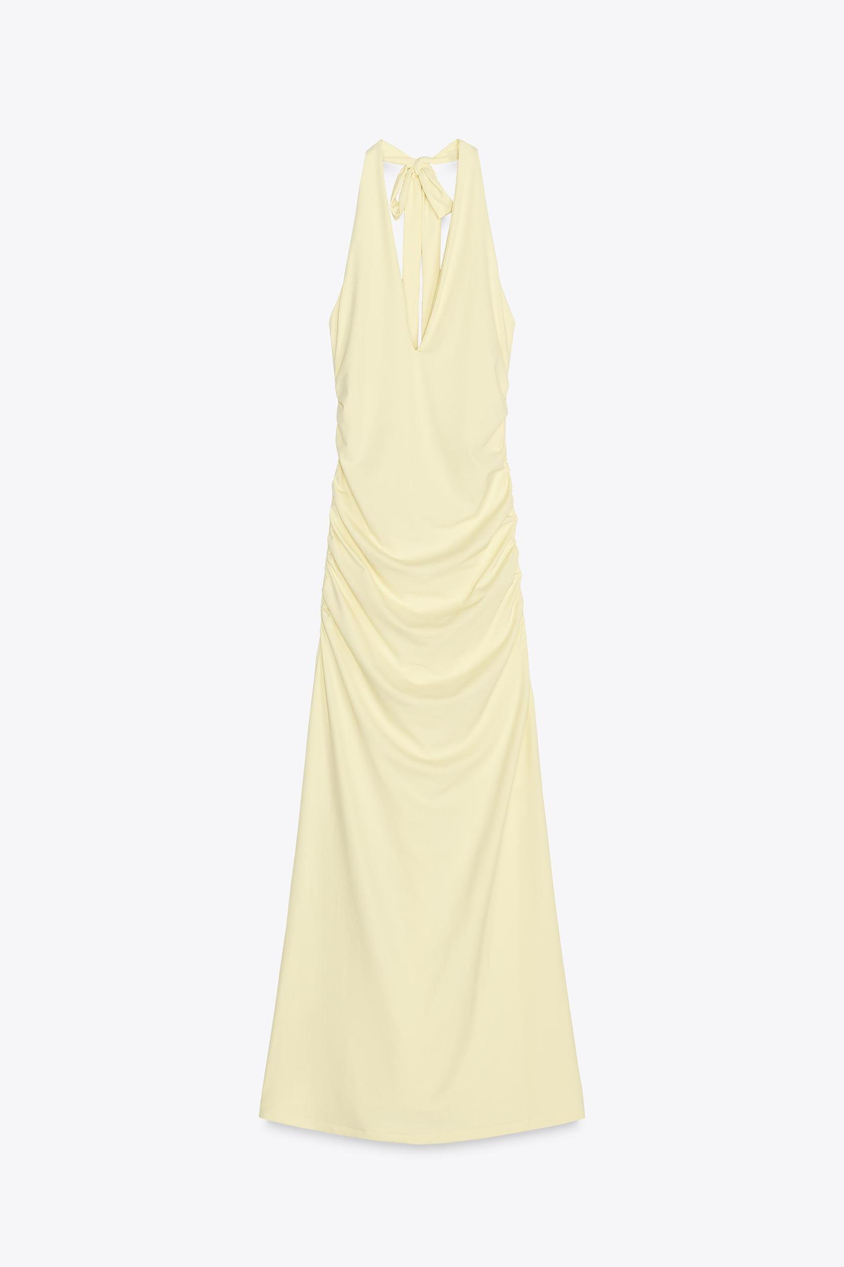 HALTER POLYAMIDE MAXI DRESS Product Image