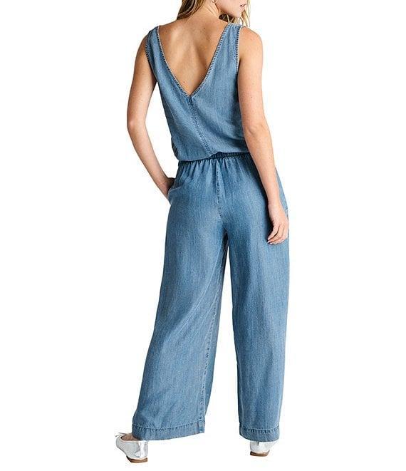 Splendid Kali Chambray V-Neck Sleeveless Jumpsuit Product Image