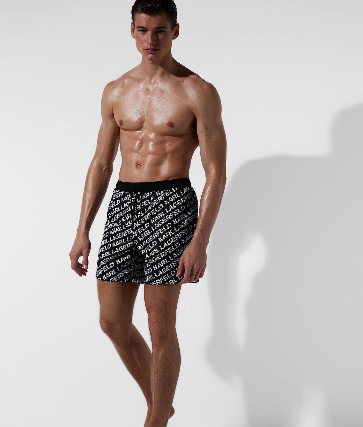 RUE ST-GUILLAUME DIAGONAL KARL LOGO BOARD SHORTS Product Image