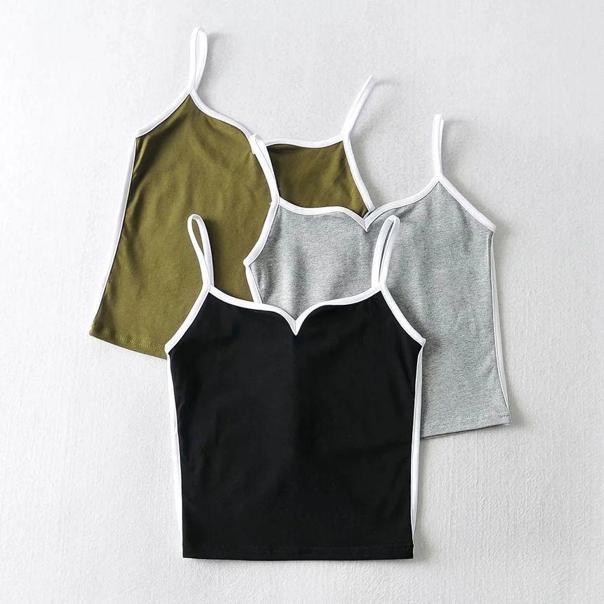 Contrast Trim Cropped Camisole Top Product Image