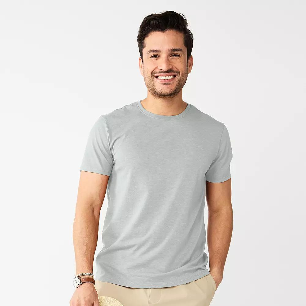 Men's Apt. 9® Premier Flex Short Sleeve Crewneck Tee, Size: Small, Gray Inlay Product Image
