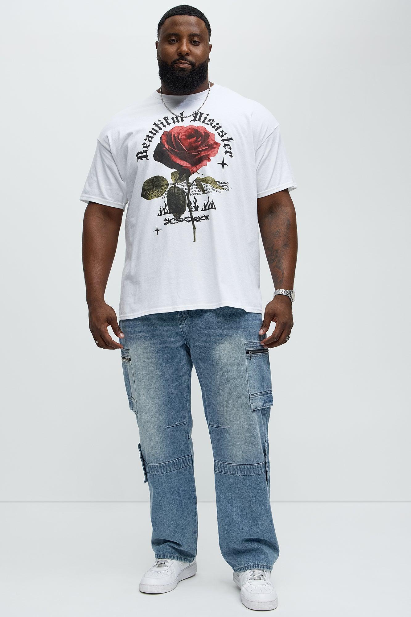 Roses And Wreckage Short Sleeve Tee - White Product Image