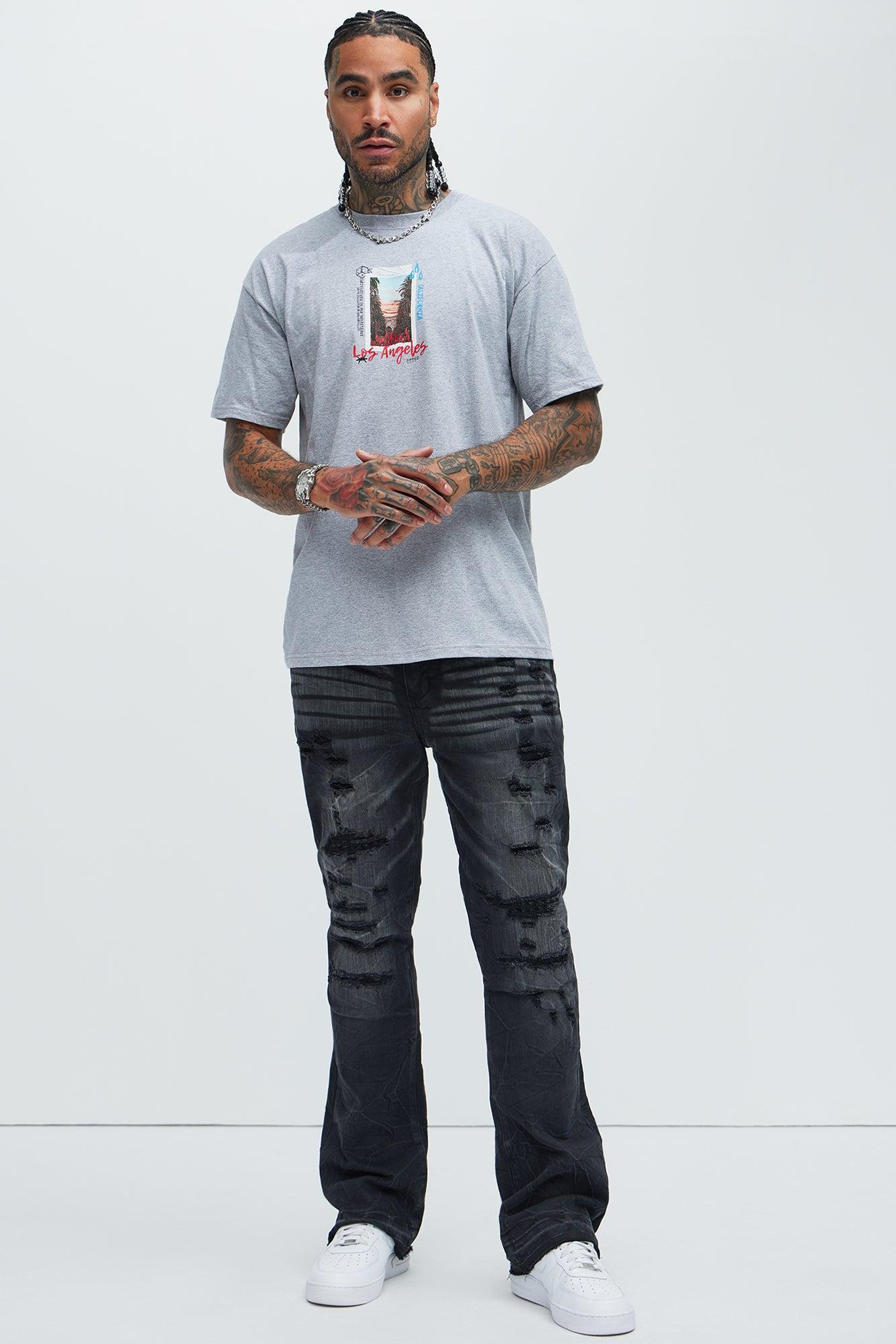 Down The Street From Hollywood Short Sleeve Tee - Heather Grey Product Image