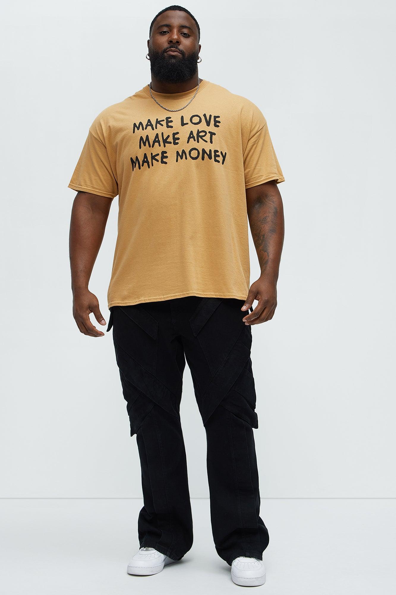 Make Actions Short Sleeve Crew Neck T shirt - Mustard Product Image