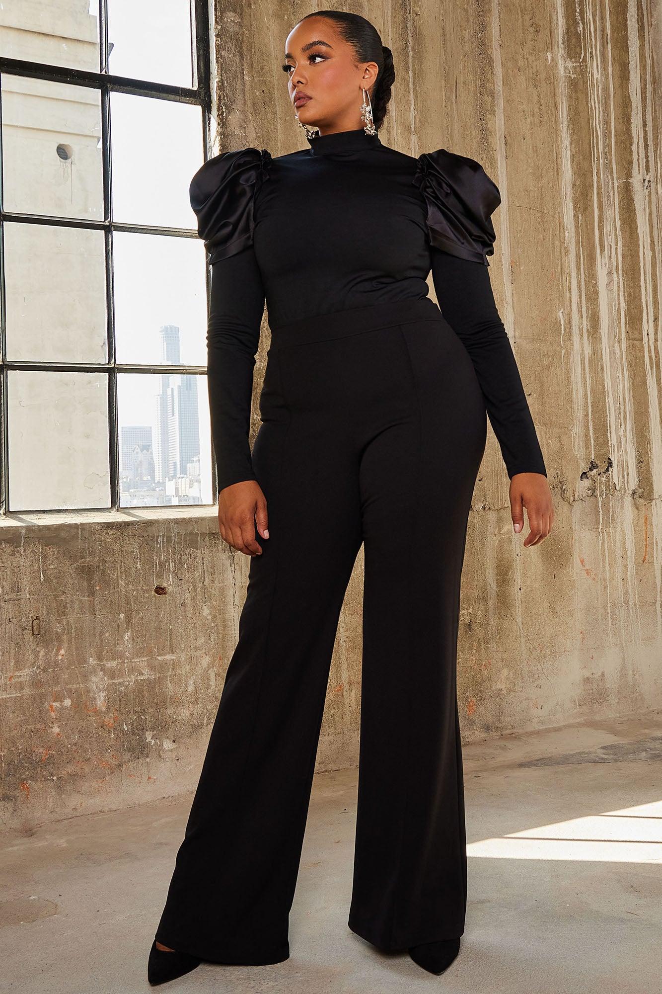 Victoria High Waisted Dress Pants - Black Product Image
