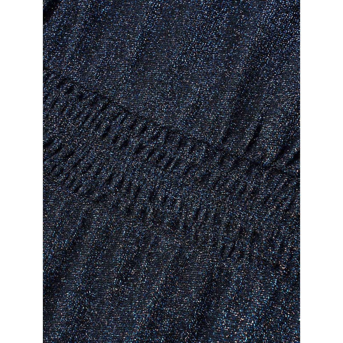 Plus Size V Neck Luxe Texture Shirred Dress Arctic Women Cocktail Texture Party Curvy Bloomchic 14-16/1X Product Image