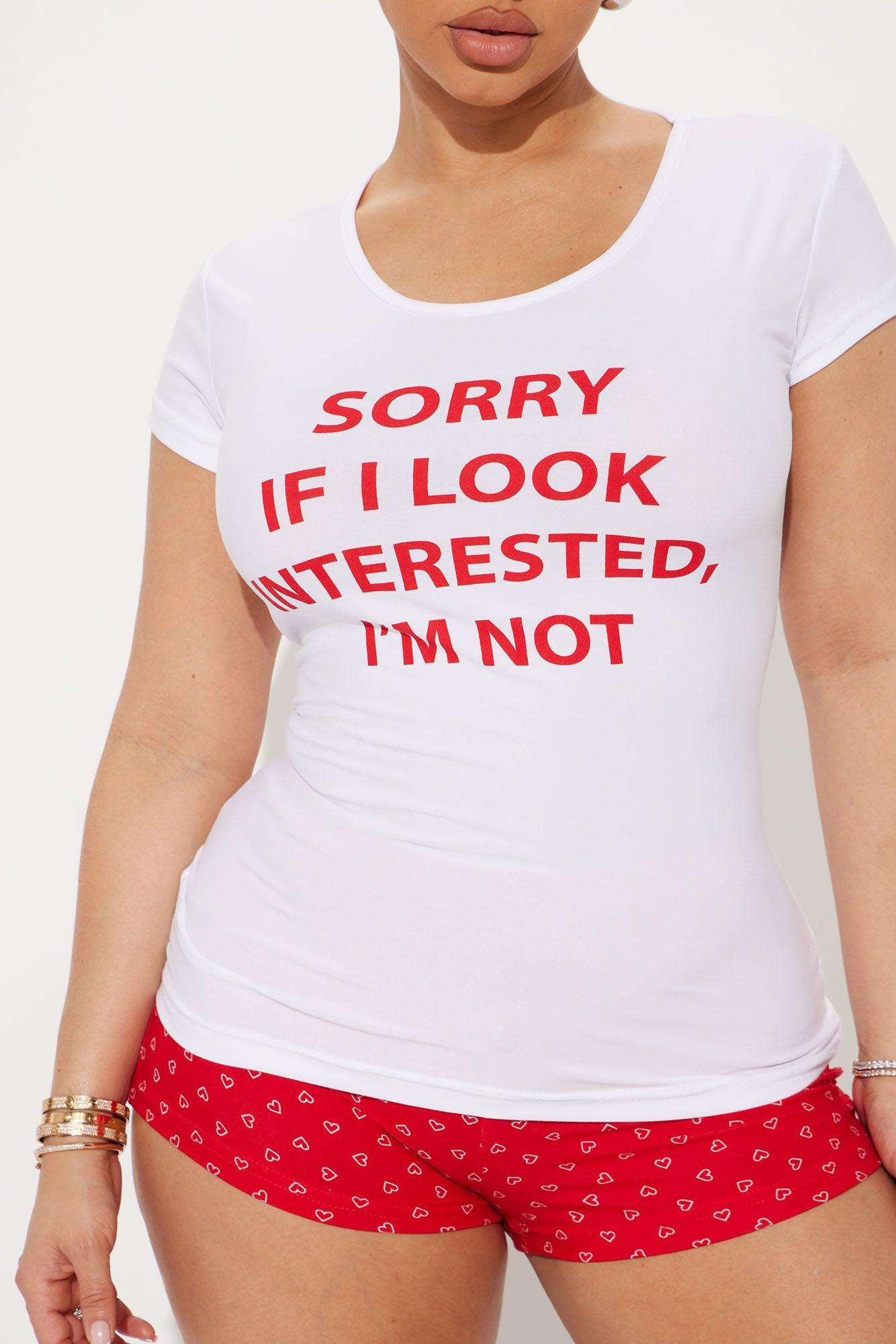 Not Interested PJ Boxer Short Set - Red/White Product Image