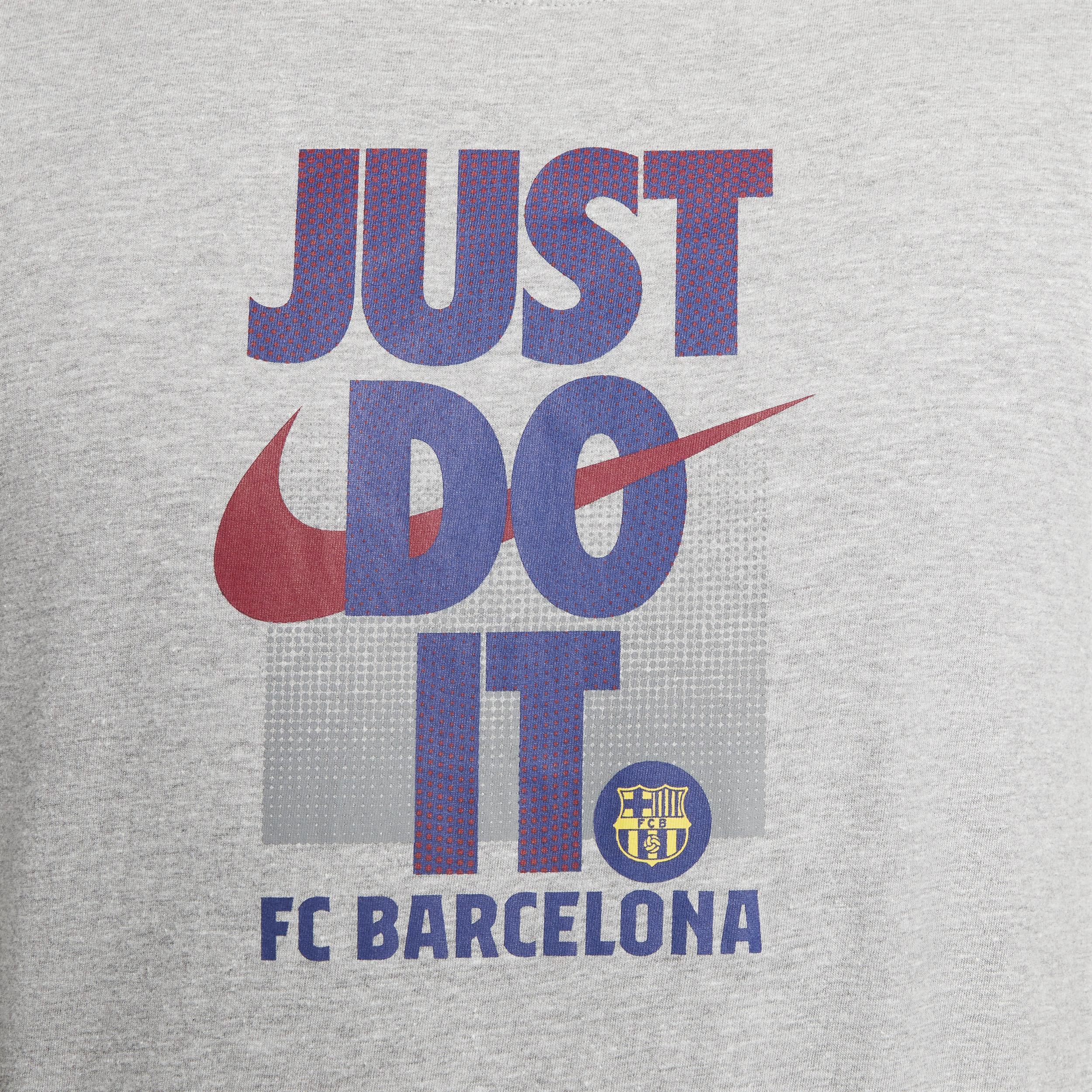 Men's Nike Gray Barcelona Just Do It T-Shirt, Size: Small, Bar Grey Product Image