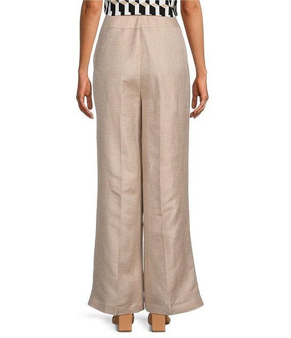 Calvin Klein Linen Blend High Waist Wide Leg Pants Product Image