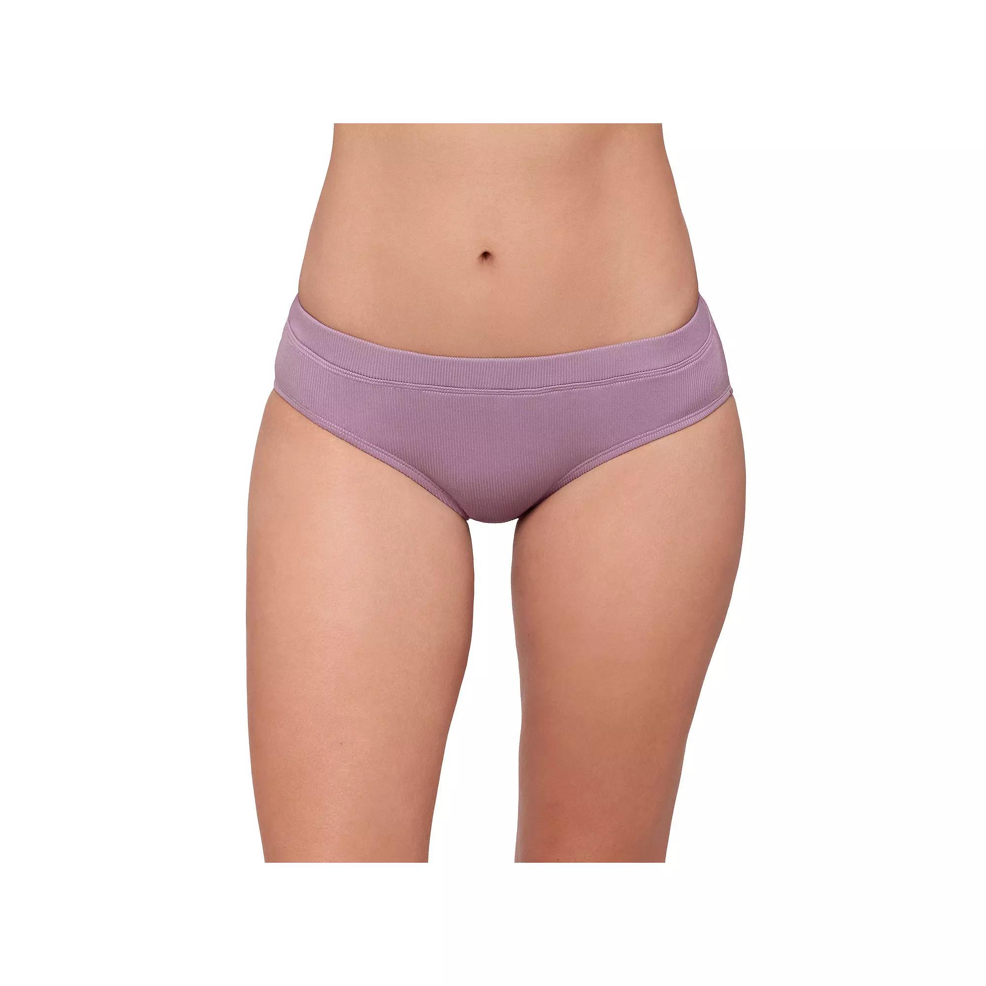 Women's Eco Beach Rib Hipster Swim Briefs, Size: Large, Purple Haze Product Image