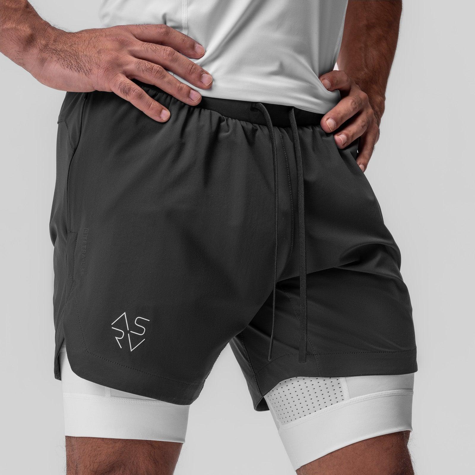 0866. Tetra-Lite® 7" Liner Short - Space Grey "Cyber"/White Product Image
