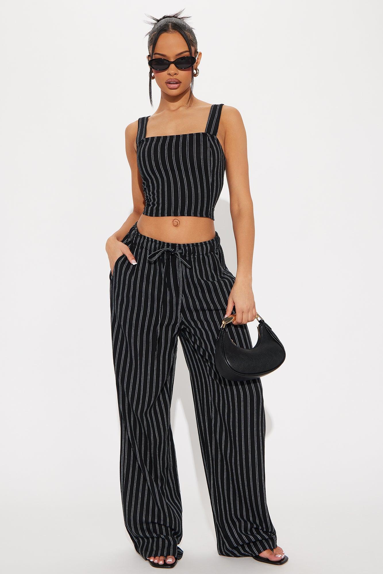Libby Linen Pant Set - Black/combo Product Image