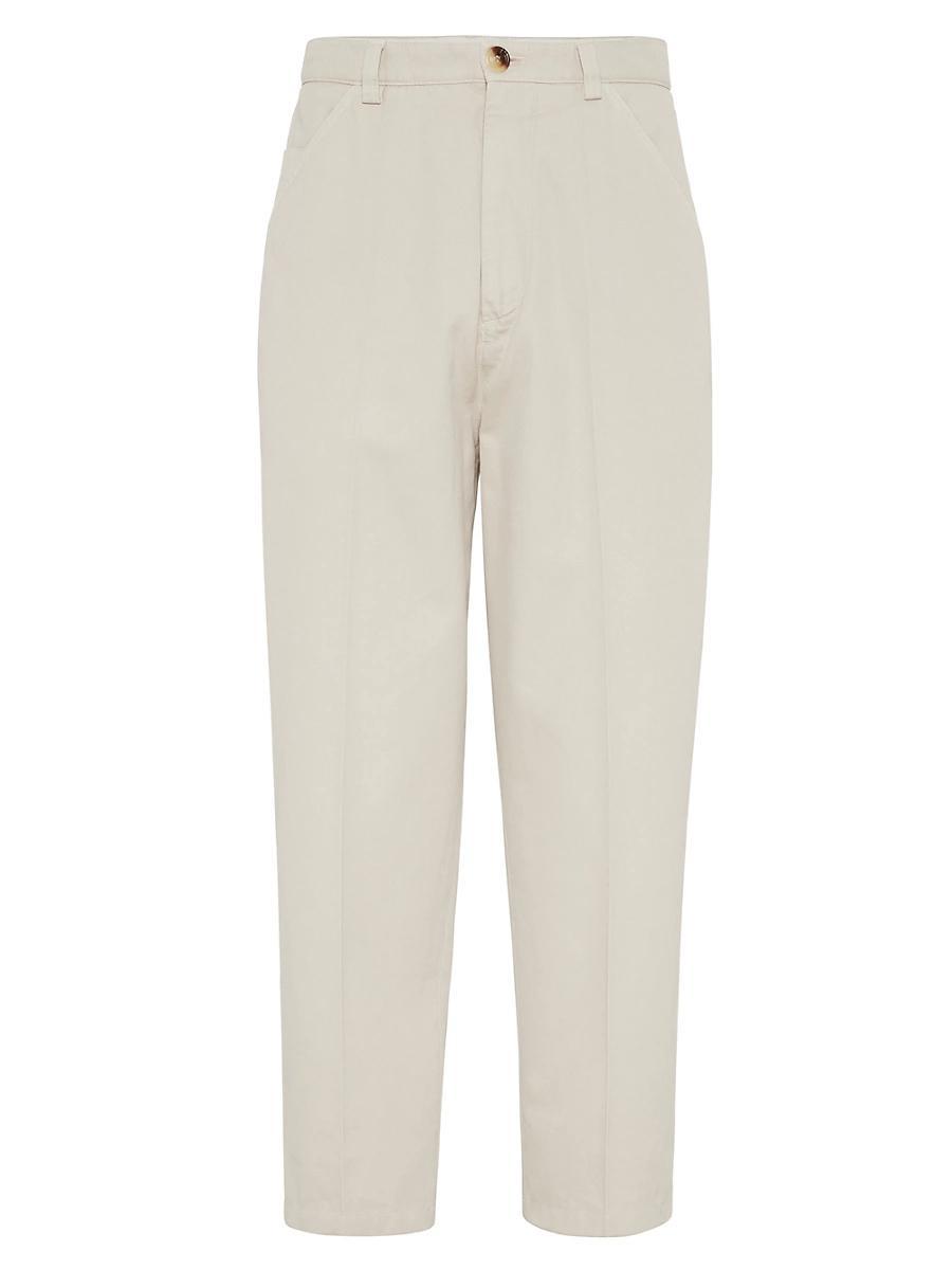 Mens Garment Dyed Leisure Fit Trousers in Twisted Cotton Gabardine Product Image