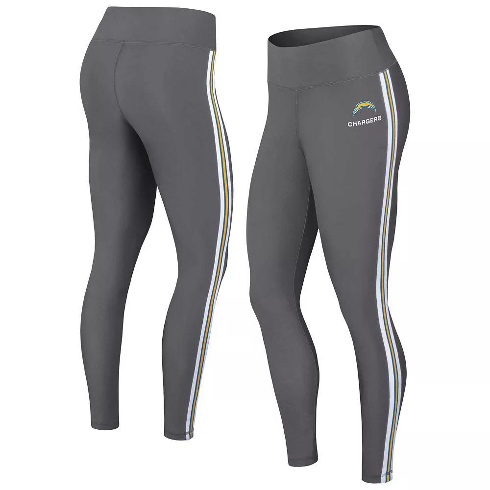 Women's WEAR by Erin Andrews Charcoal Los Angeles Chargers Color Block Leggings, Size: 2XL Product Image