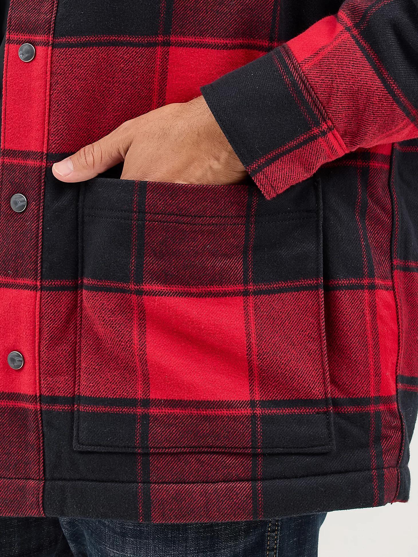 Men's Wrangler Sherpa Lined Flannel Snap Shirt Jacket | Men's JACKETS & OUTERWEAR | Wrangler® Product Image
