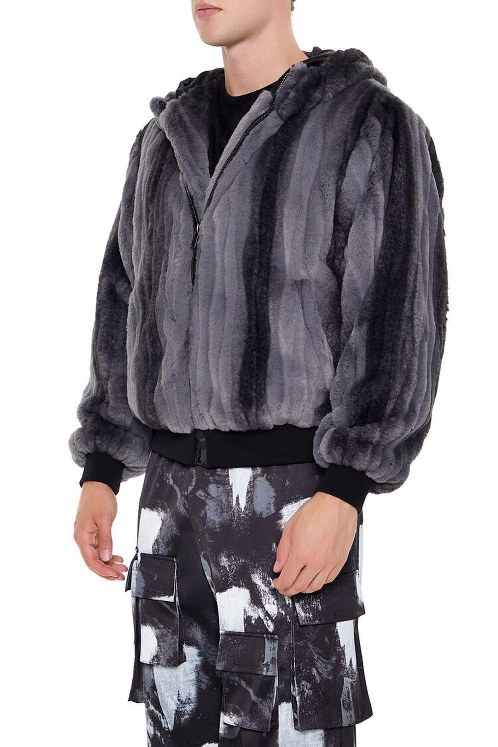 Gradient Faux Fur Zip-Up Jacket | Forever 21 Product Image