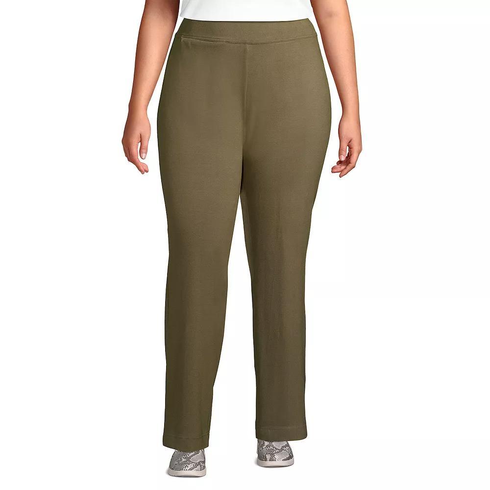 Plus Size Lands' End Starfish Pull-On Straight-Leg Pants, Women's, Size: 1XL, Green Moss Product Image