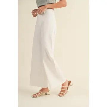 High Waist Wide Leg Cotton Pant Product Image