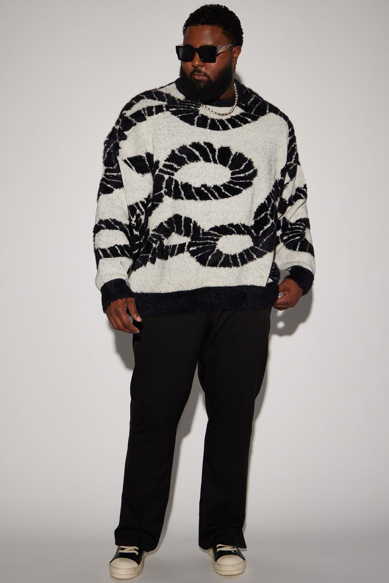 Walking A Tight Rope Mohair Sweater - Cream/combo Product Image