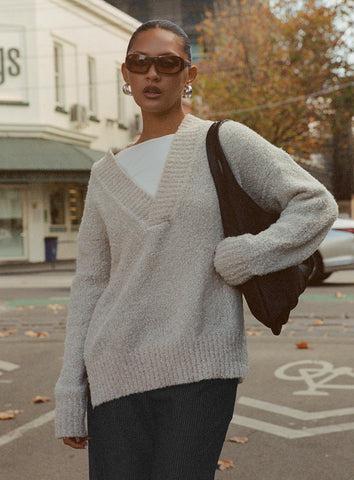 Mich Knit Sweater Beige Product Image