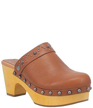 Dingo Deadwood Women's Leather Platform Clogs, Size: 10, White Product Image