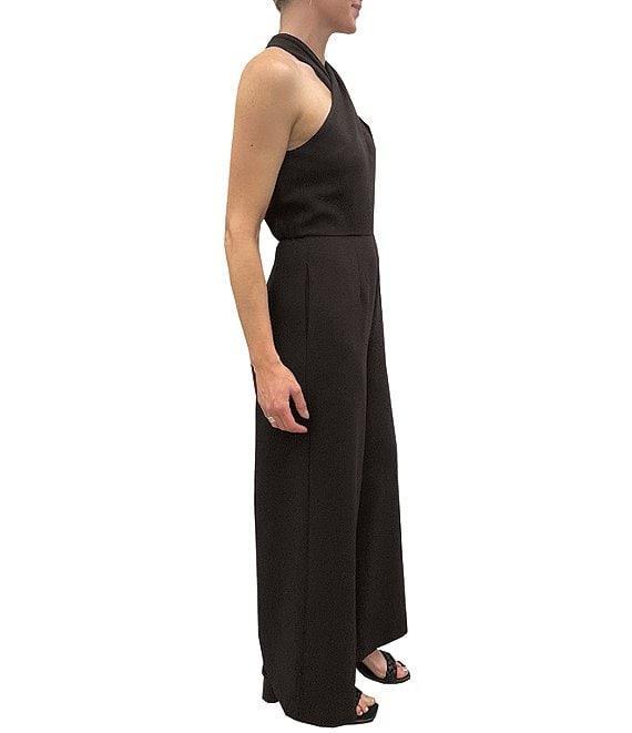 Julia Jordan Stretch Criss Cross Halter Neckline Sleeveless Jumpsuit Product Image