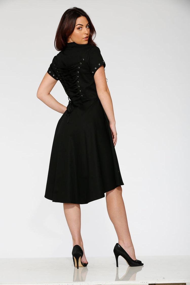 Black Battalion Hi-Lo Swing Dress Product Image