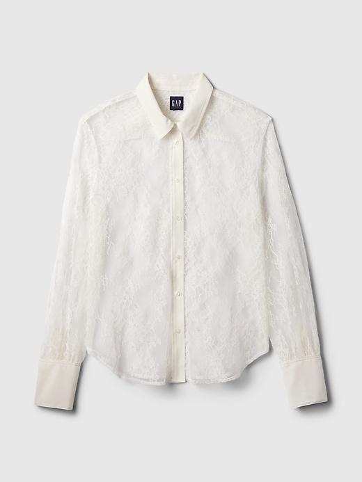 Sheer Lace Classic Shirt Product Image