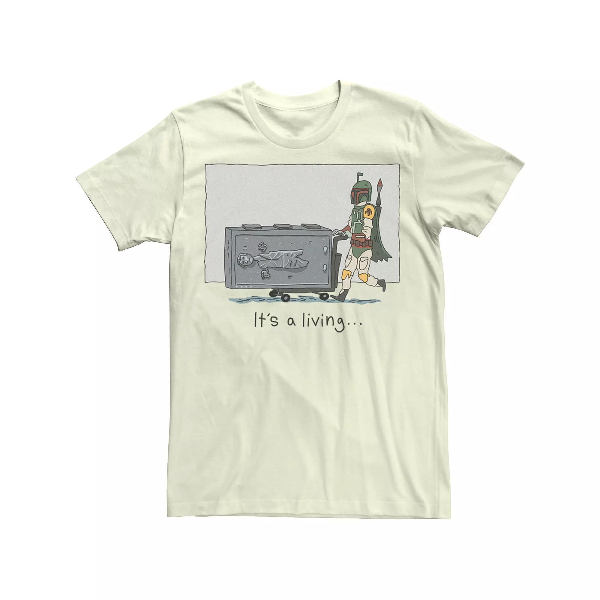 Men's Star Wars Boba Fett It's A Living Doodle Tee, Size: Medium, Natural Product Image