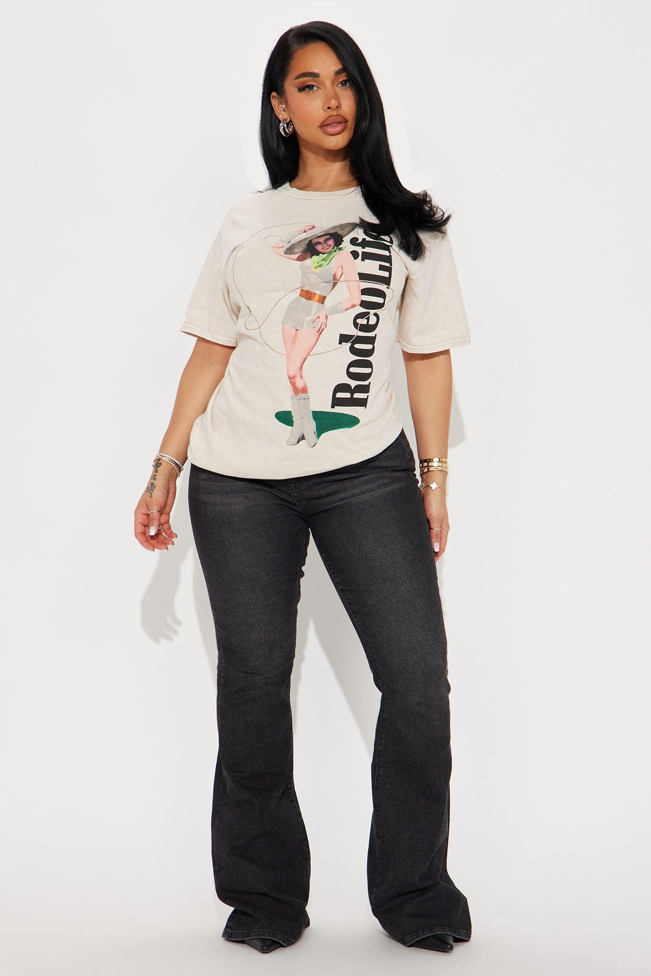 Rodeo Life Washed Oversized Tee - Sand Product Image