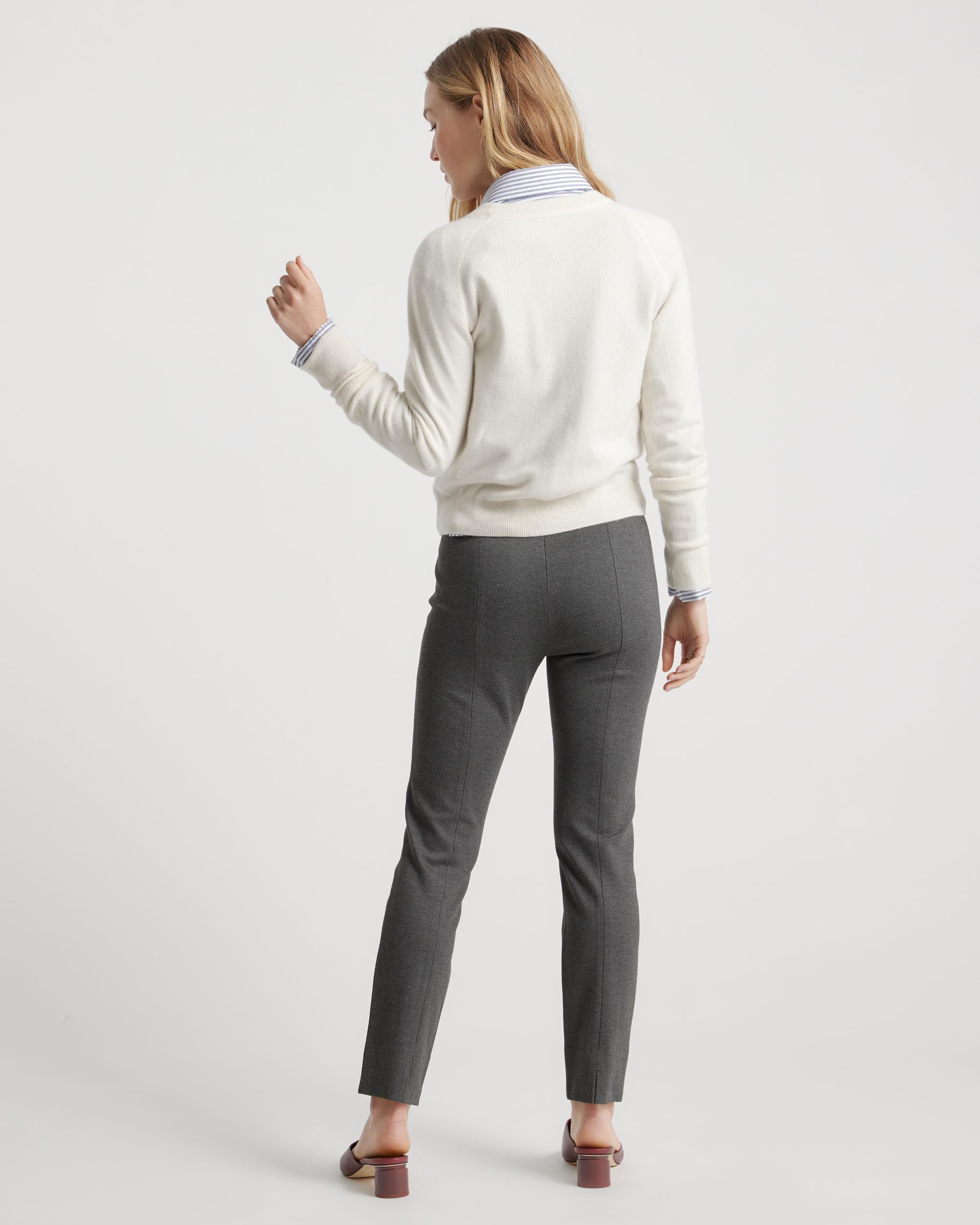 Quince | Women's Ultra-Stretch Ponte Pintuck Ankle Pants Size XL, Rayon Product Image