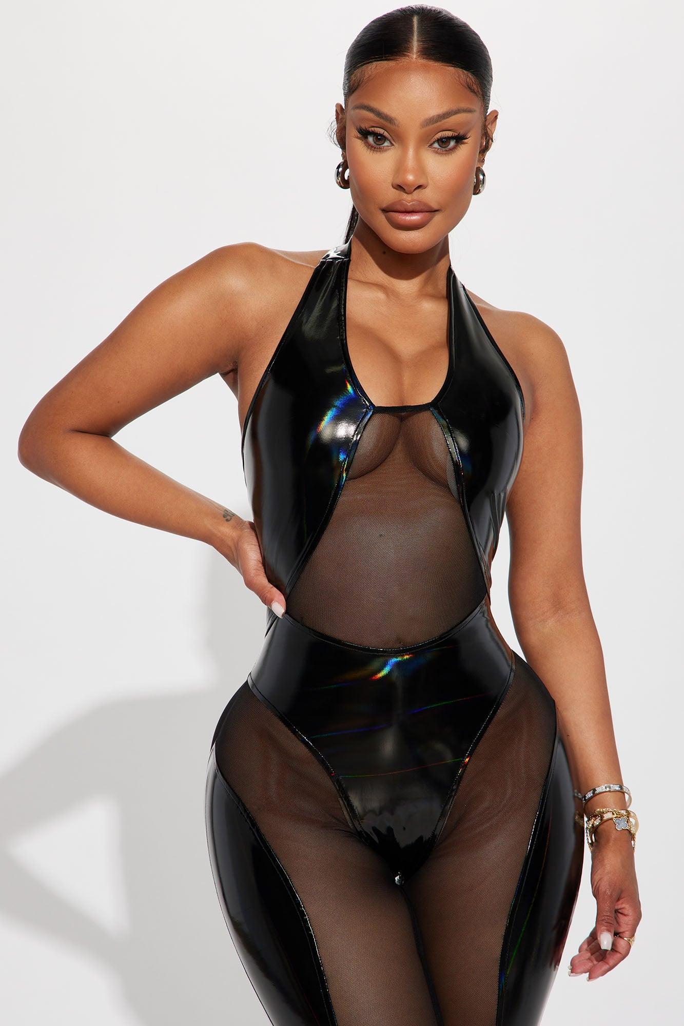 Blinded By The Sky Holographic Jumpsuit - Black Product Image