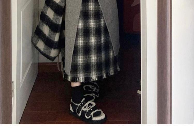 Plain Midi Double-Breasted Coat Product Image