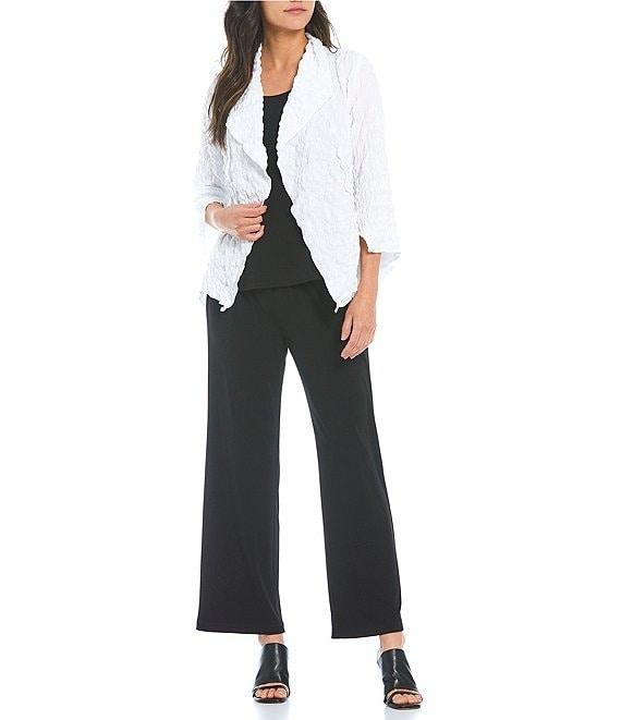 IC Collection Shawl Collar Open Front Asymmetric Hem 3/4 Sleeve Statement Jacket Product Image