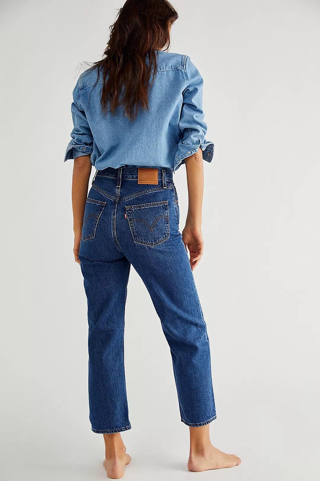 Levi's Ribcage Noe Fog Straight Ankle Jeans Product Image