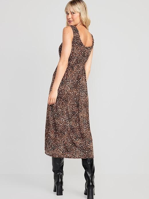 Waist-Defined Crepe Midi Dress Product Image