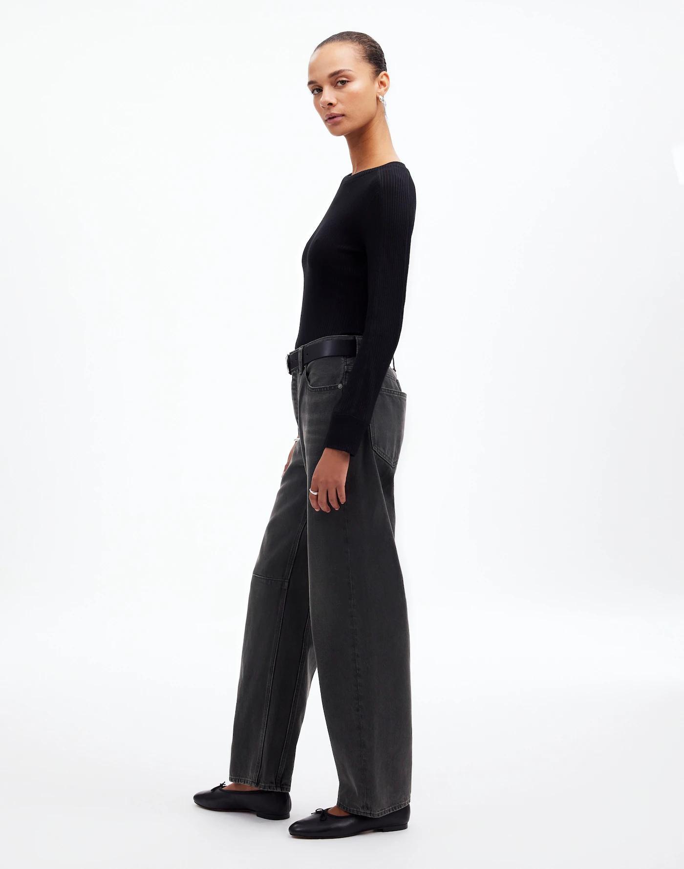 The Petite Darted Barrel-Leg Jean Product Image