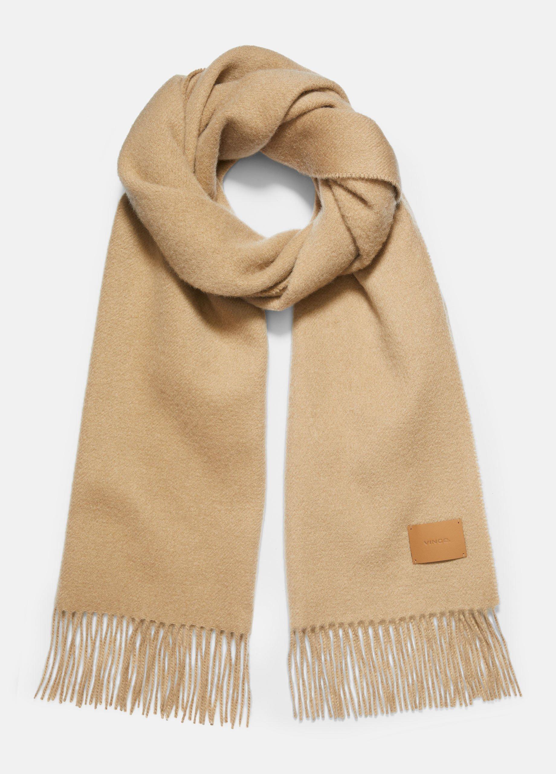 Womens Double-Face Cashmere Scarf, Grey Vince Product Image