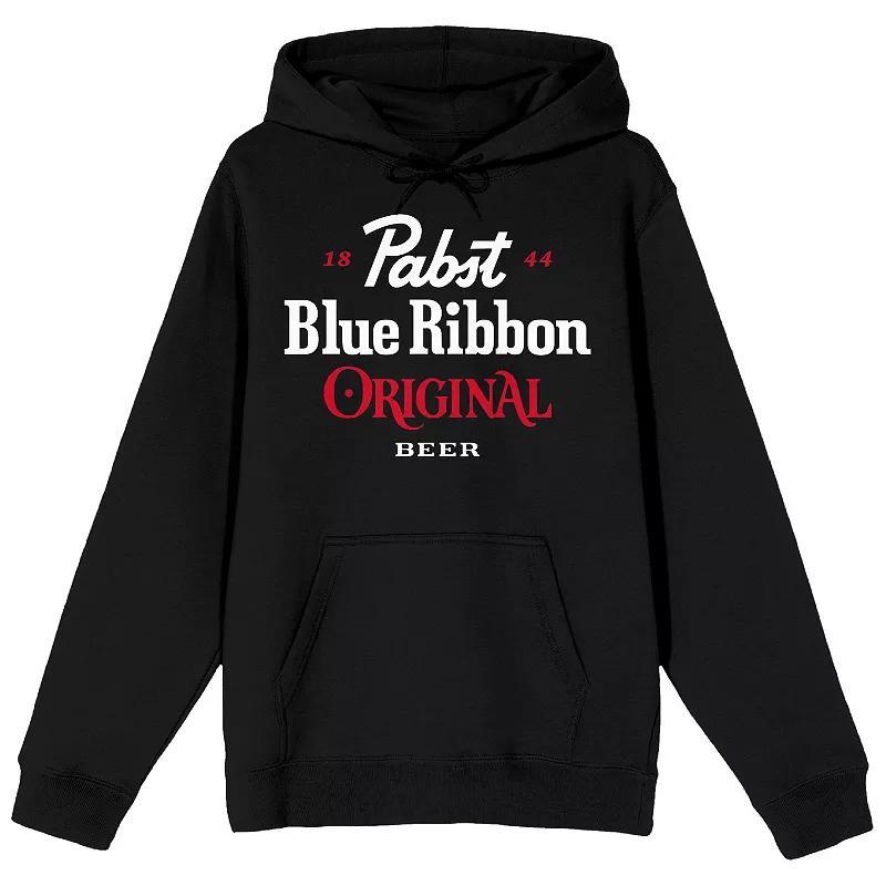 Men's Pabst Blue Ribbon Original 1844 Graphic Hoodie, Size: Large, Black Product Image