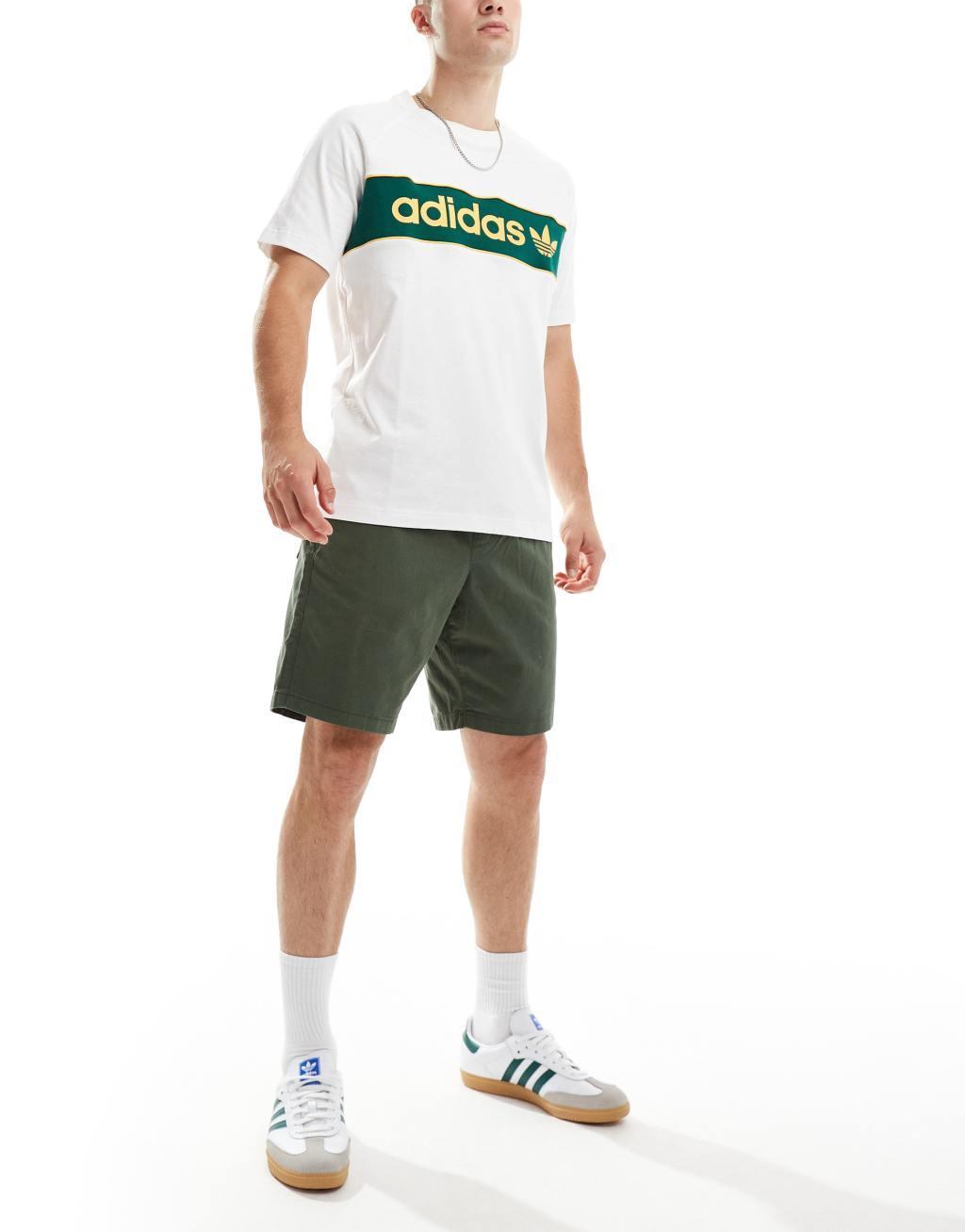 ASOS DESIGN slim chino shorts in khaki  Product Image
